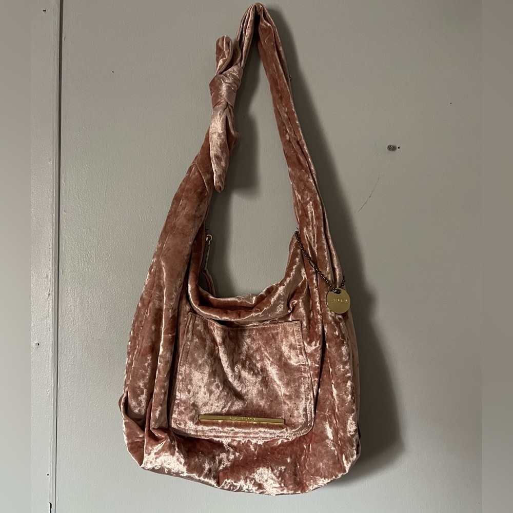 Steve Madden Blush Pink Velvet Hobo Bag
